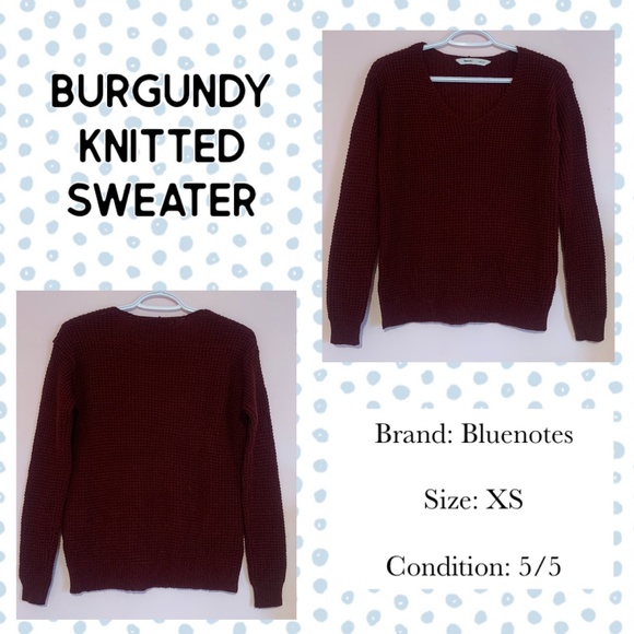 Burgundy knitted sweater - Picture 1 of 1